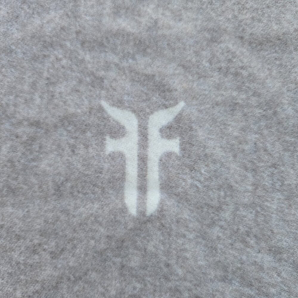 Frye & Co Wool Cashmere Fringe Logo Scarf - Picture 5 of 8